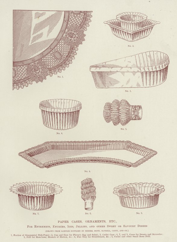 Papieren vormen, ornamenten, enz. door English School