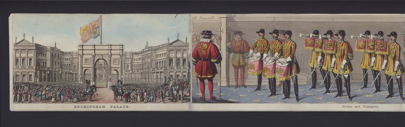 Deel van het panorama van het huwelijk van koningin Victoria, ca. 1840 door English School