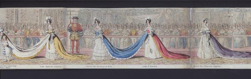 Deel van het panorama van het huwelijk van koningin Victoria, ca. 1840 door English School