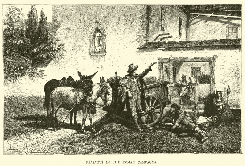 Boeren in de Romeinse Campagna door English School