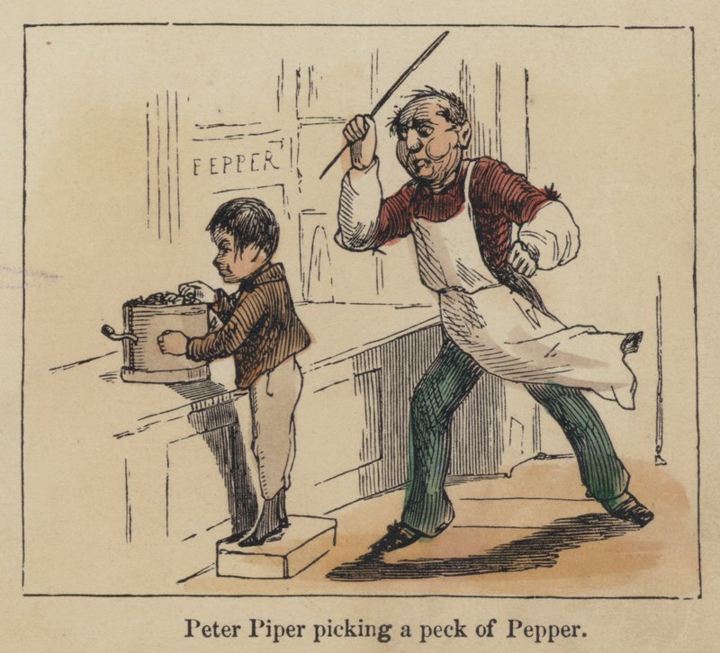 Peter Piper die een peck peper plukt door English School