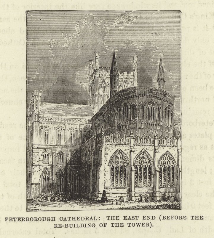 Peterborough Kathedraal, het Oostelijke Eind (voor de Herbouw van de Toren) door English School