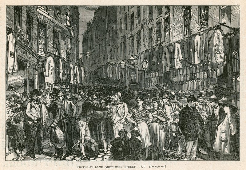 Petticoat Lane (Middlesex Street), Londen, 1870 door English School