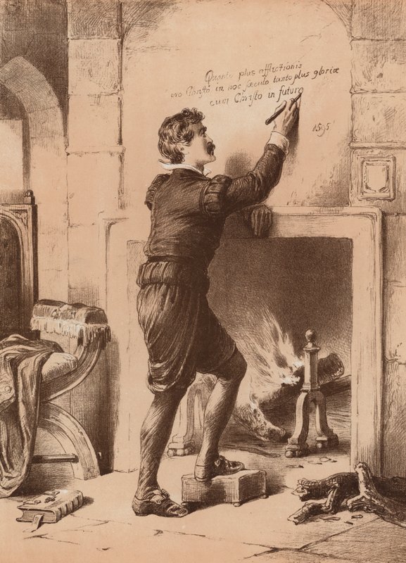 Philip Graaf van Arundel, in de Toren onder doodvonnis door English School