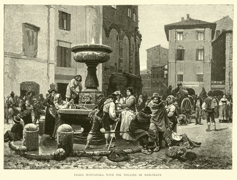 Piazza Montanara, met het Theater van Marcellus door English School