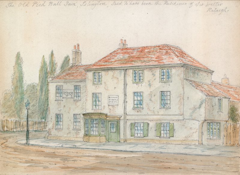 Pied Bull Inn, Islington door English School