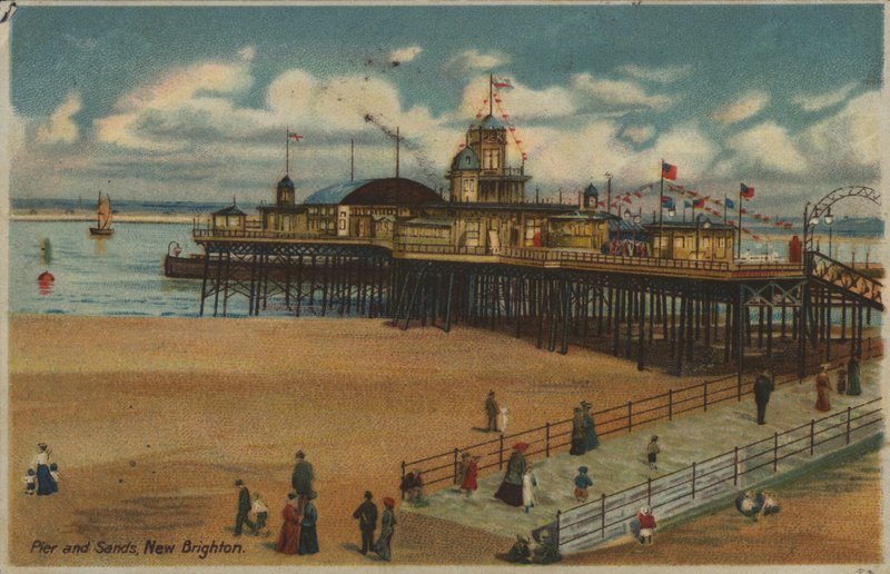 Pier en zand, New Brighton, Merseyside door English School