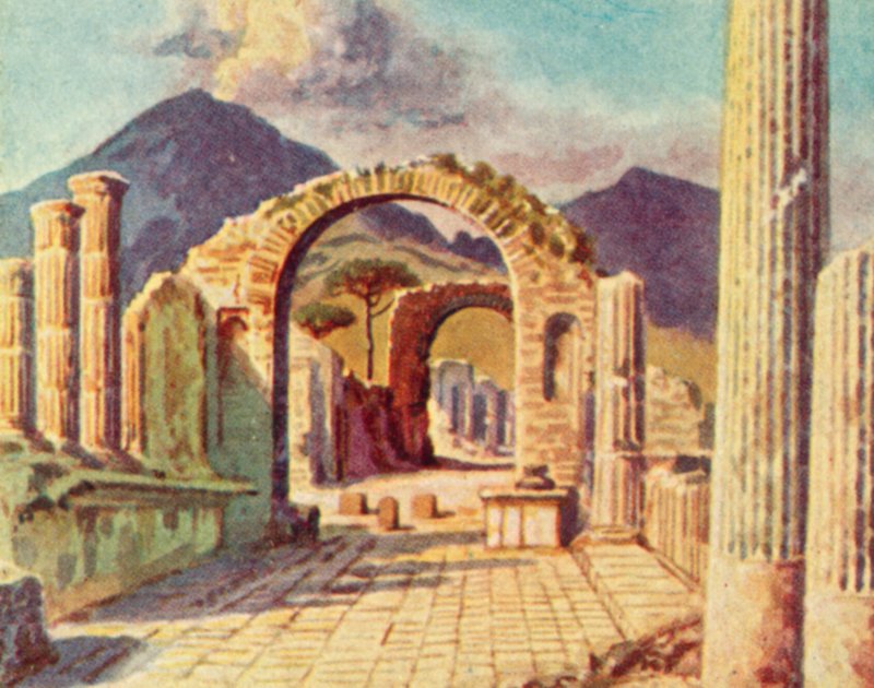 Pompeii, Uitzicht op de Vesuvius door English School