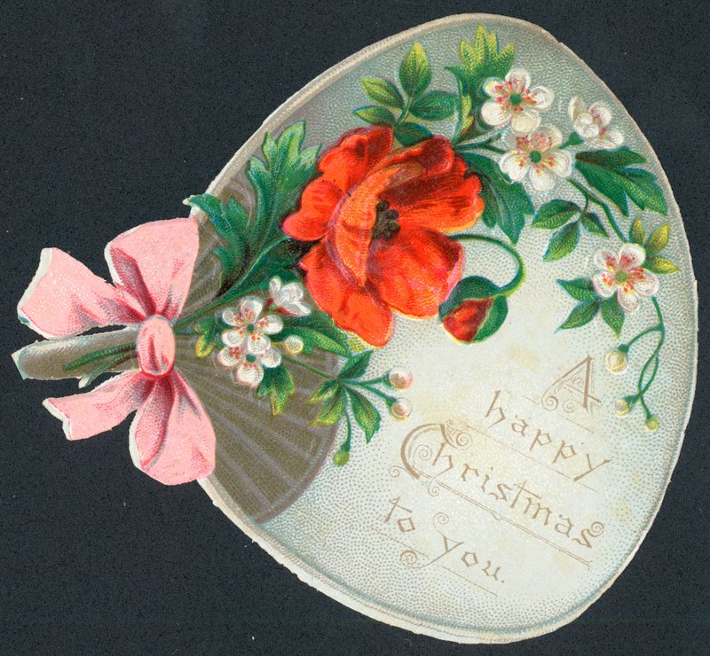 Klaproos waaier, kerstkaart door English School