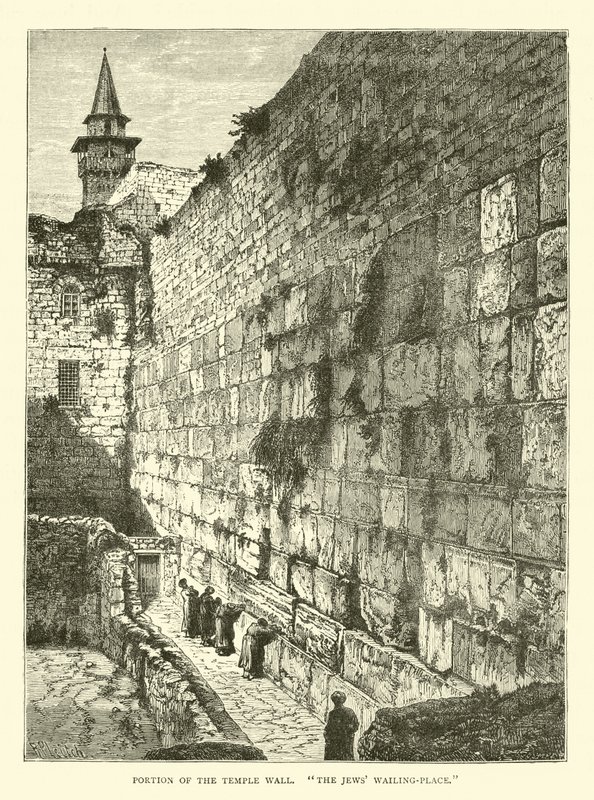 Deel van de Tempelmuur, De Klaagmuur door English School