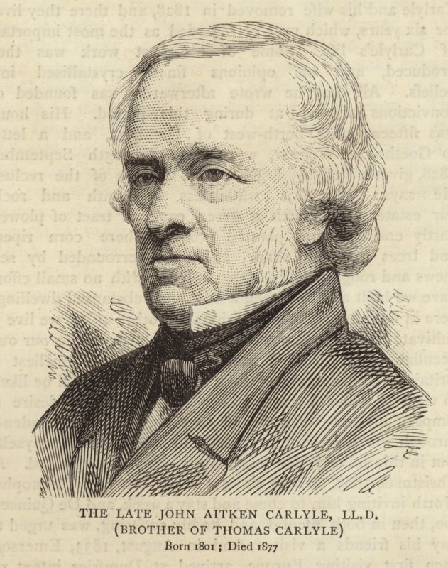 Portret van John Aitken Carlyle, broer van Thomas Carlyle door English School