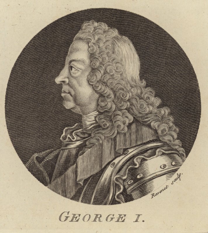 Portret van Koning George I van Groot-Brittannië en Ierland door English School