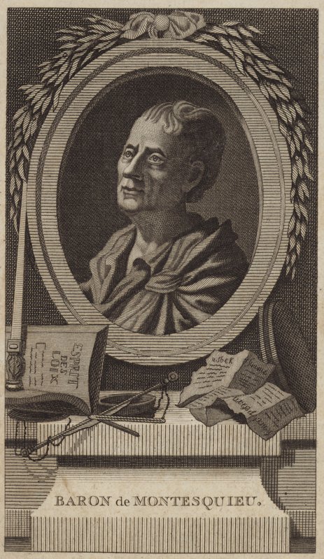 Portret van Montesquieu door English School