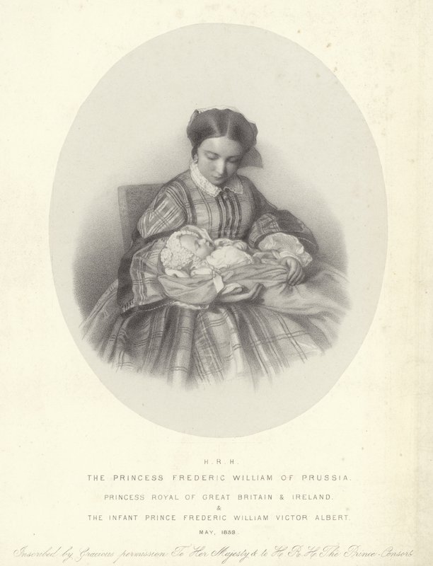 Portret van Victoria, Prinses Royal, met haar zoon, Frederick William Victor Albert door English School