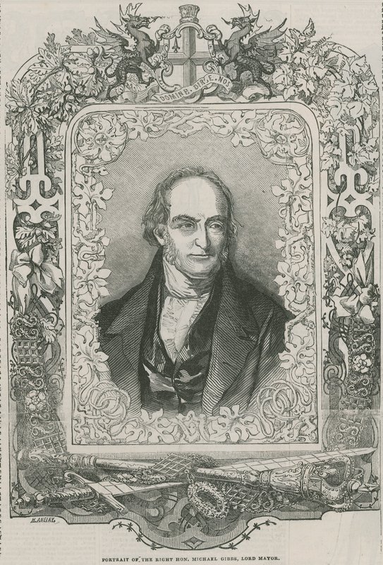 Portret van de zeer eerbiedwaardige Michael Gibbs, Lord Mayor door English School