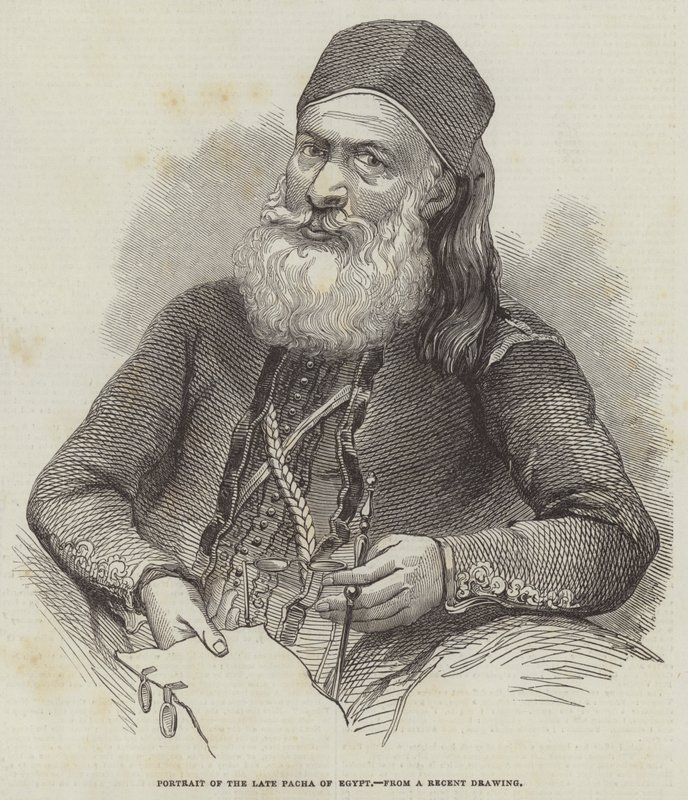 Portret van de overleden Pacha van Egypte door English School