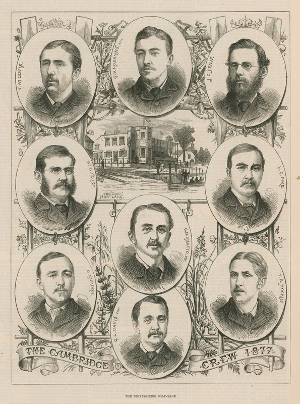 Portretten van de Cambridge bemanning van 1877 door English School
