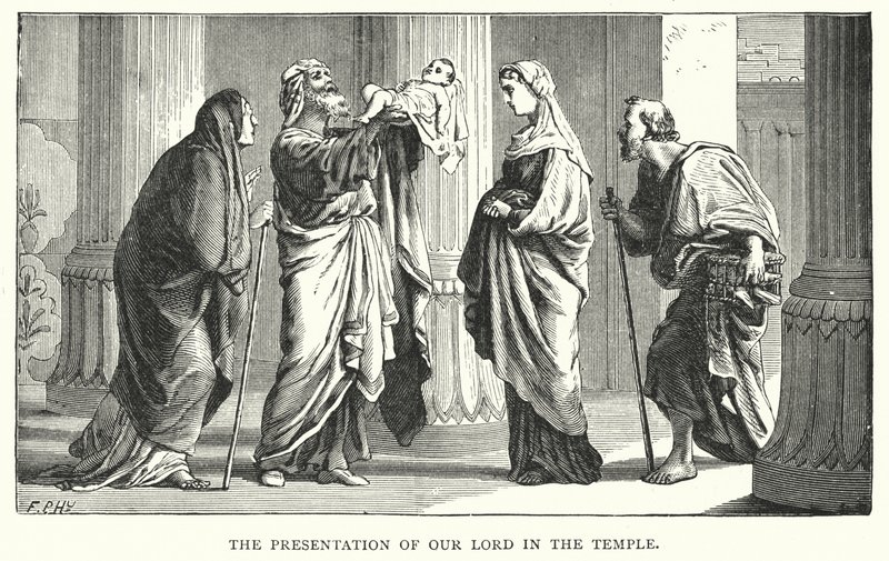 Presentatie van Jezus Christus in de Tempel (gravure) door English School