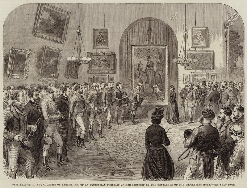 Presentatie aan de Gravin van Yarborough van een Ruiterportret van Hare Edelheid door de Heren van de Brocklesby Hunt door English School