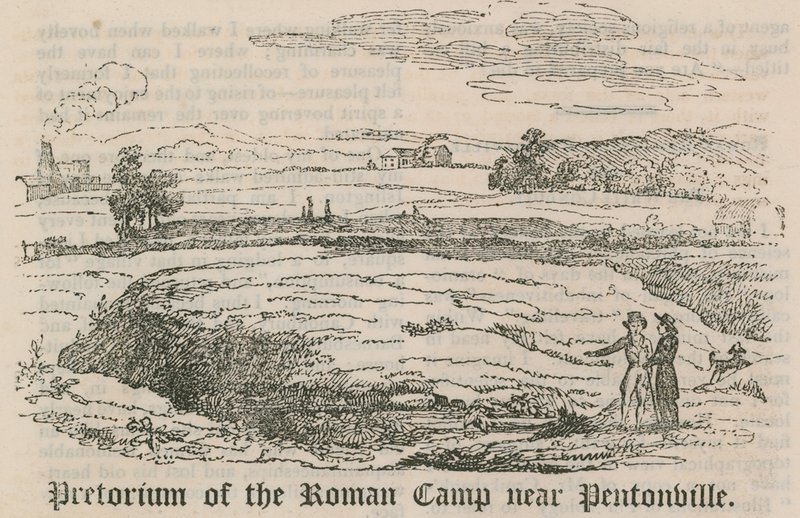 Pretorium van het Romeinse Kamp bij Pentonville, Londen door English School