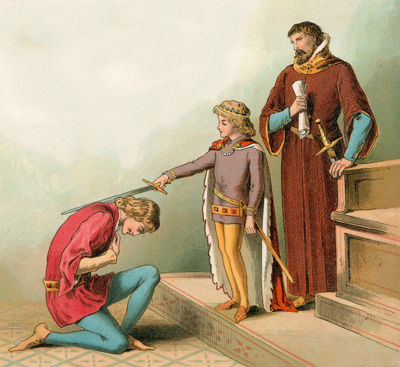 Prins Edward (later bekend als de Zwarte Prins) creëert ridderorden op zesjarige leeftijd door English School