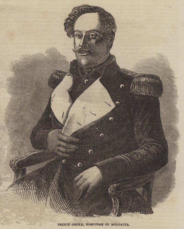 Prins Ghika, Hospodar van Moldavië (gravure) door English School