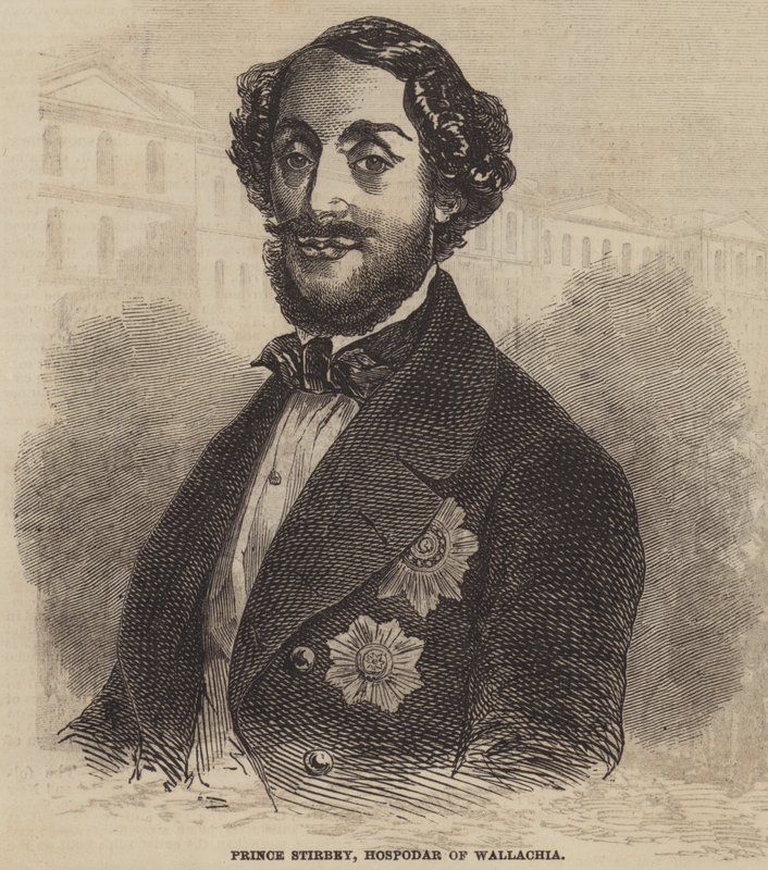 Prins Stirbey, Hospodar van Walachije (gravure) door English School