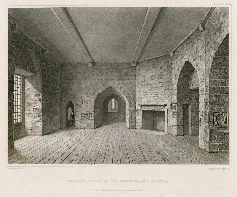 Gevangeniskamer in de Beauchamp Tower door English School