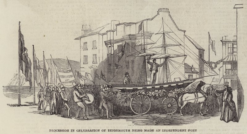 Processie ter viering van Teignmouth als onafhankelijke haven door English School