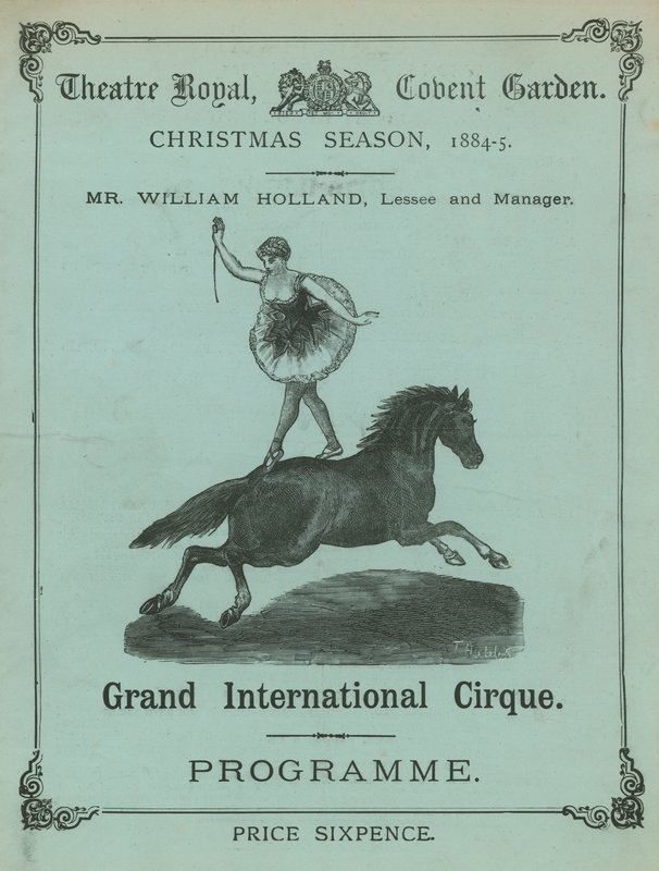 Programma voor het Theatre Royal, Covent Garden, Londen, Kerstseizoen 1884-85 door English School