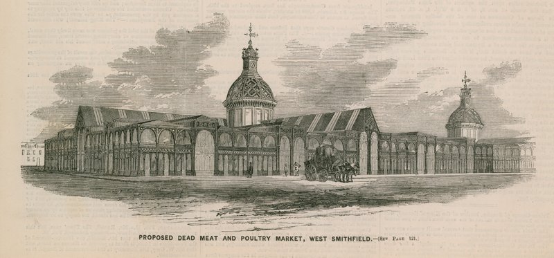 Voorgestelde dode vlees- en pluimveemarkt, West Smithfield door English School