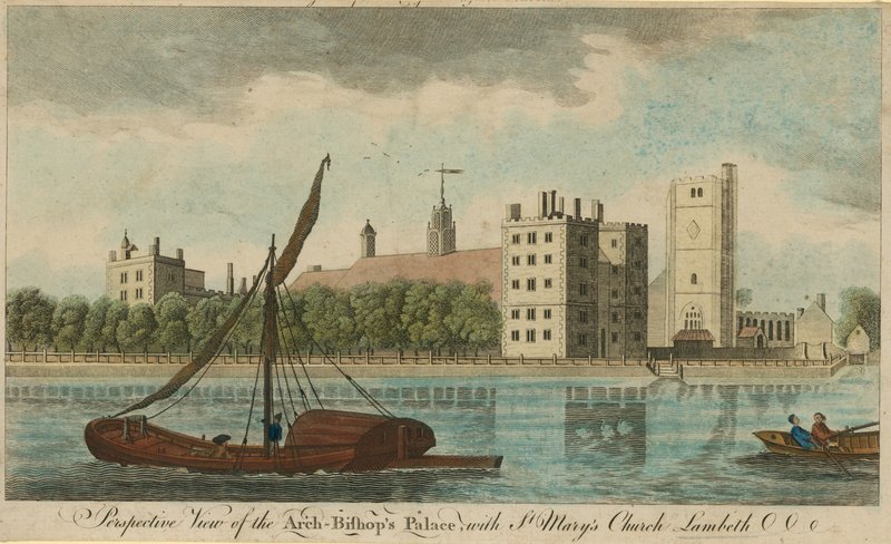 Vooruitzicht op het Aartsbisschoppelijk Paleis met St Mary