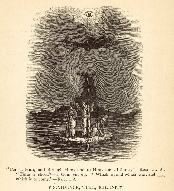 Voorzienigheid, tijd, eeuwigheid (gravure) door English School