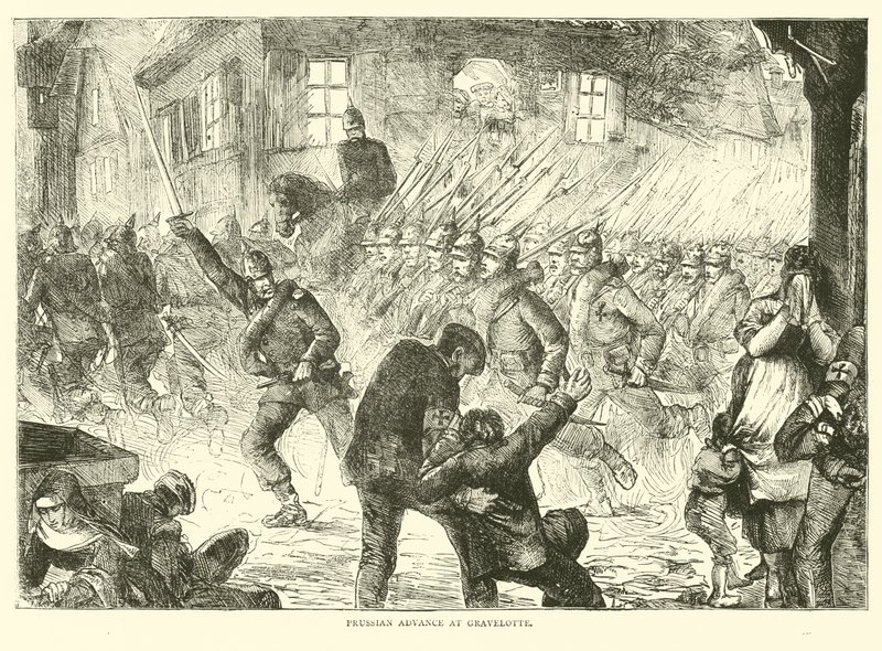 Pruisische opmars bij Gravelotte, augustus 1870 door English School