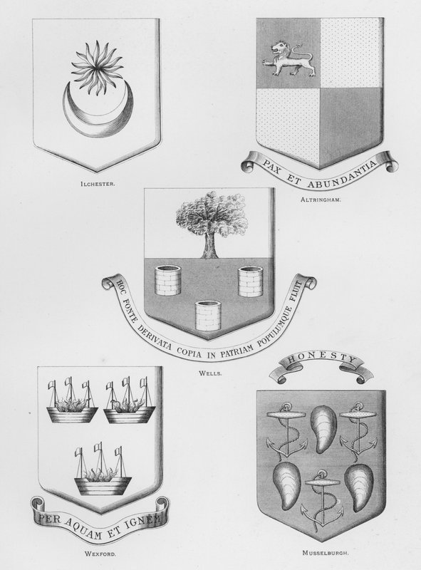 Publieke wapens: Ilchester; Altringham; Wells; Wexford; Musselburgh door English School