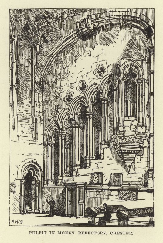 Preekstoel in Monnikenrefter, Chester door English School