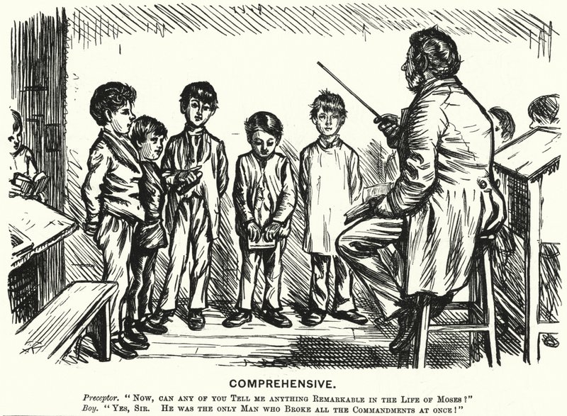 Punch cartoon: Omvattend - godsdienstles door English School