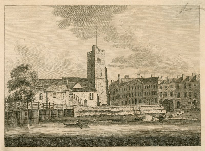 Putney Bridge en Kerk, Londen door English School