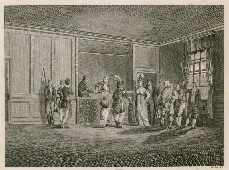 Pye Powder Court, Cloth Fair, West Smithfield, gehouden bij het teken van het Hand and Shears openbare huis door English School