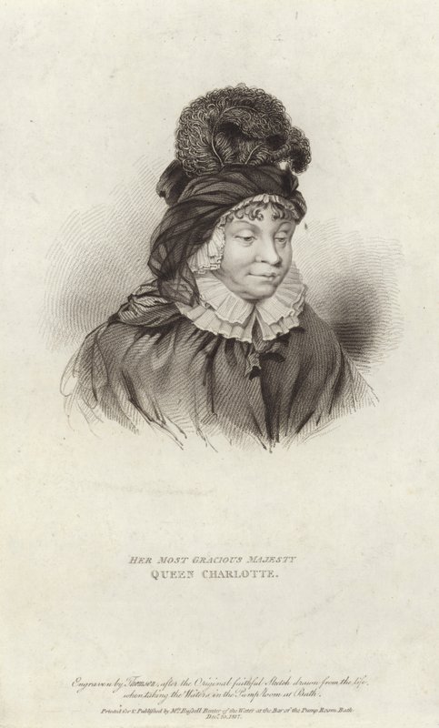 Koningin Charlotte, gemalin van George III door English School