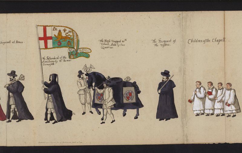 Begrafenisstoet van Koningin Elizabeth I door English School