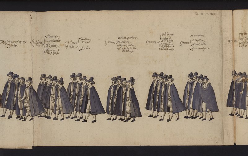 Begrafenisstoet van koningin Elizabeth I door English School