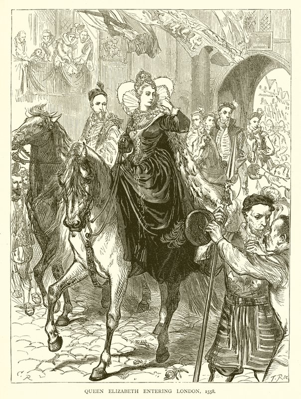 Koningin Elizabeth komt Londen binnen, 1558 door English School