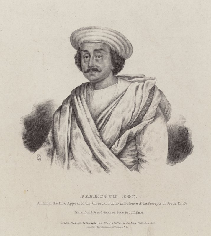 Ram Mohan Roy, Indiase filosoof, hervormer en oprichter van de Brahmo Sabha beweging door English School