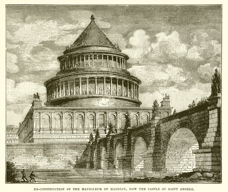 Herbouw van het Mausoleum van Hadrianus, nu het kasteel van Sint Angelo door English School