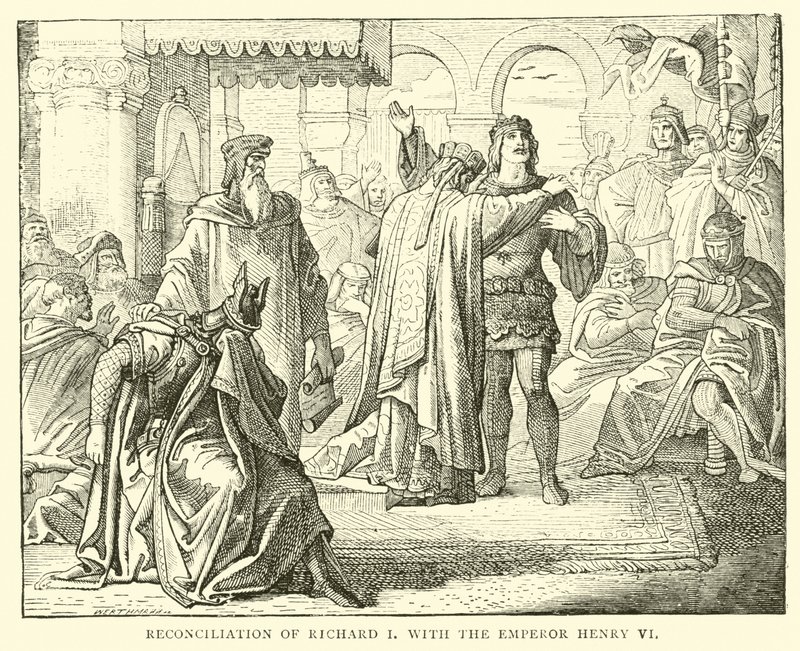 Verzoening van Richard I met keizer Hendrik VI door English School