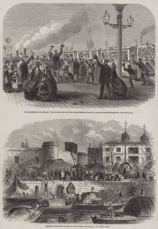 Versterkingen voor Canada (gravure) door English School