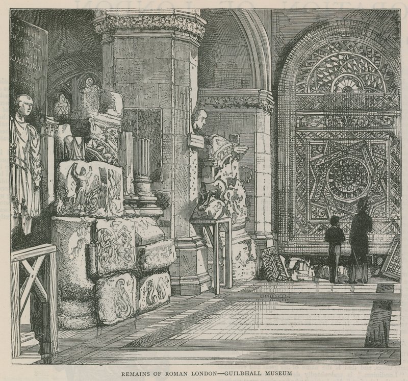 Overblijfselen van Romeins Londen - Guildhall Museum door English School