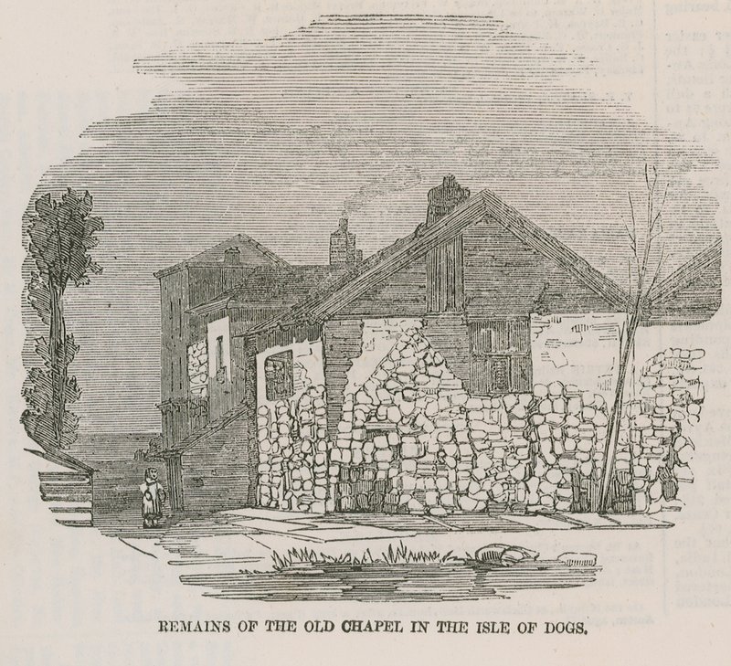 Restanten van de oude kapel op het Isle of Dogs door English School