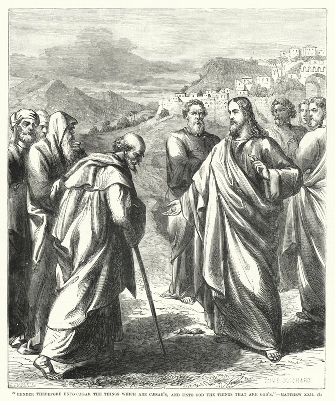 Geef dan aan Caesar wat van Caesar is, en aan God wat van God is, Matteüs XXII, 21 door English School